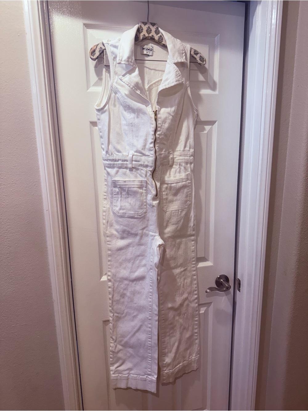 Show Me Your MuMu Cream Zip-Front Bootcut Jumpsuit - Picture 2 of 5